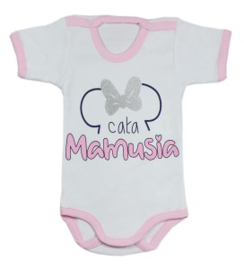 Body niemowlęce z nadrukiem krótki rękaw - cała mamusia