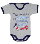 Body niemowlęce z nadrukiem krótki rękaw - tata wie dużo...