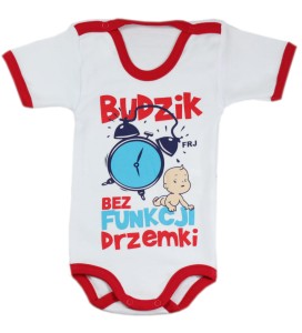 Body dla niemowlaka z nadrukiem - budzik...