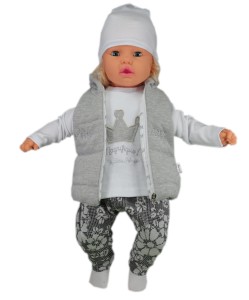 Dres niemowlęcy bawełniany + bezrękawnik - księżniczka