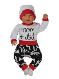 Komplet niemowlęcy wyprawkowy - mum and dad biały