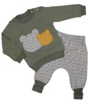 Dresiki niemowlęce bawełniane - Khaki Miś