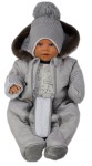 Kombinezon zimowy pikowany z futerkiem - Szary