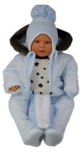 Kombinezon zimowy z futerkiem - Niebieski 