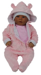 Kombinezon niemowlęcy minky PAJAC - różowy