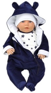 Kombinezon Pajac niemowlęcy sztruks - granatowy 