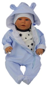 Kombinezon PAJAC dla niemowlaka sztruks - niebieski 