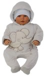 Kombinezon niemowlęcy ocieplany beżowy - Słonik 