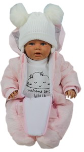 Kombinezon dla niemowlaka zimowy pikowany - Różowy