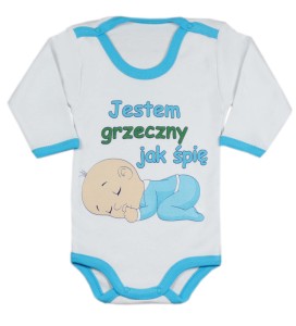 Body z nadrukiem - jestem grzeczny jak śpię 