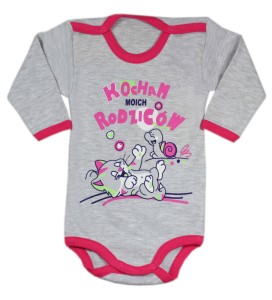 Body długi rękaw z napisem - Kocham moich rodziców 