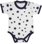 Body z krótkim rękawem - białe w gwiazdki 