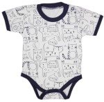 Body krótki rękaw - białe w kotki 