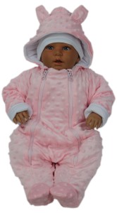 Kombinezon ocieplany Minky - kolor różowy