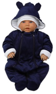 Kombinezon ocieplany sztruksowy - kolor granatowy 