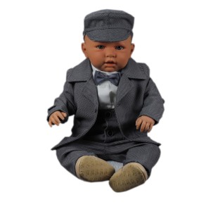 Garnitur do chrztu 5 części - w kropeczki 