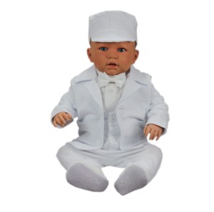 Ubranko do chrztu dla chłopca garnitur - biały 