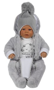 Kombinezon zimowy misiowy - kolor szary 