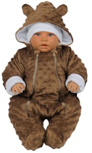 Kombinezon ocieplany Minky - kolor brązowy 