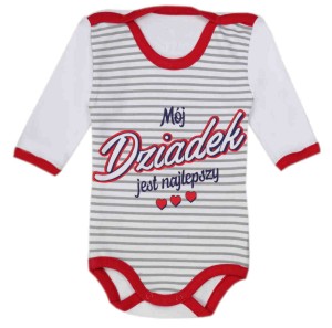 Body długi rękaw z napisem - Mój dziadek jest najlepszy