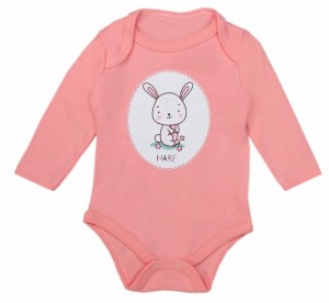 Body długi rękaw różowe - Króliczek