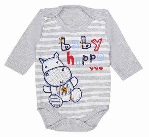 Body długi rękaw szare - Hipcio