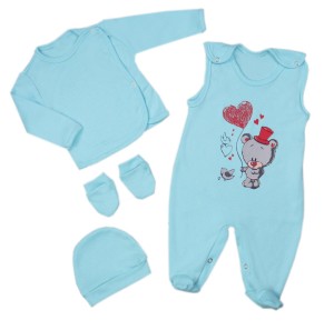 Wyprawkowy komplet dla noworodka - Misio z Serduszkiem