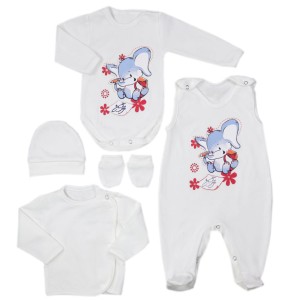 Wyprawka niemowlęca komplet 5 częściowy - Słonik 