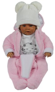 Kombinezon misiowy ocieplany na zimę - Delikatny Róż