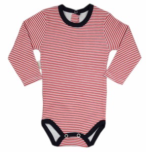 Body długi rękaw w paski - Czerwone 