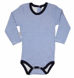 Body długi rękaw w paski - Niebieskie 