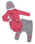 Komplecik niemowlęcy body spodenki + czapeczka - Kubuś puchatek