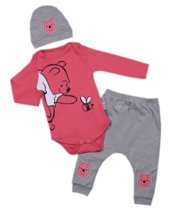 Komplecik niemowlęcy body spodenki + czapeczka - Kubuś puchatek