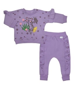 Dresik bawełniany niemowlęcy fioletowy - Tygrysek