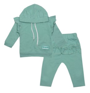 Komplet dresowy z falbankami - Miętowy 