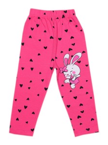 Legginsy dla dziewczynki różowe - króliczek