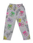 Legginsy dziewczęce z nadrukiem szare - misie