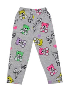 Legginsy dziewczęce z nadrukiem szare - misie