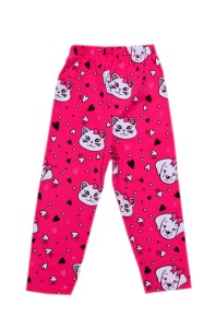 Legginsy dziewczęce bawełniane malinowe - kotki