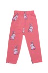 Legginsy dziecięce bawełniane łososiowe - króliczki