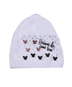 Czapeczka wiosenna dla niemowlaka - biała