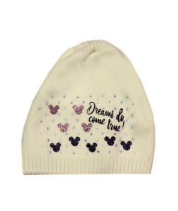 Czapeczka niemowlęca na wiosne - ecru