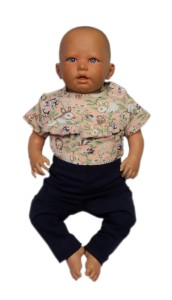 Komplet dziewczęcy body z falbanką + legginsy 