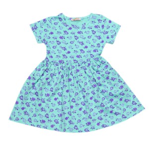 Sukienka z krótkim rękawem bawełniana - miętowa