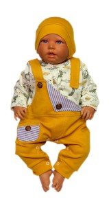 Pajac/Rampers niemowlęcy musztardowy - ogrodniczki