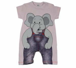 Rampers niemowlęcy różowy - Słonik 
