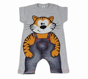 Rampers niemowlęcy szary - Tygrysek