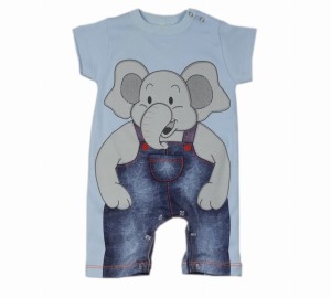 Rampers niemowlęcy niebieski - Słonik