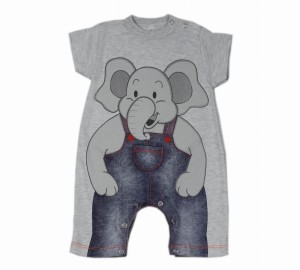 Rampers niemowlęcy szary - Słonik