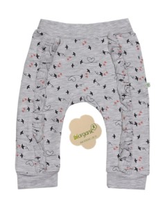 Spodnie dresowe niemowlęce Biorganic - Ptaszki 